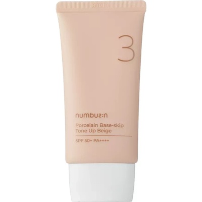 numbuzin No. 3 Porcelain Base-skip Tone Up Beige - 3-в-1 изравняващ тена крем 50мл