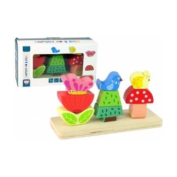 Leantoys Wooden Jigsaw Puzzle Flower Butterfly Bird