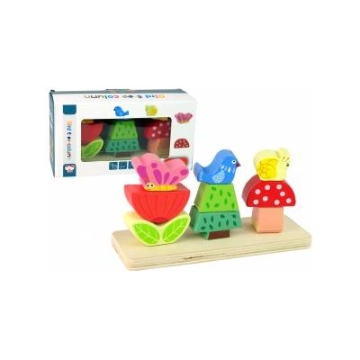 Leantoys Wooden Jigsaw Puzzle Flower Butterfly Bird
