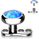 Šperky4U kompletní microdermal piercing modrý opál MD029-OP05-04