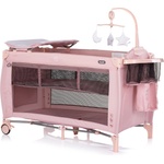 Chipolino Сгъваема бебешка кошара Chipolino - Бела, розова пудра (KOSIB0265PP) - ozone