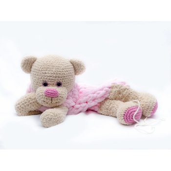 Babu Design pyžámkožrout medvídek růžový s béžovou 60 cm