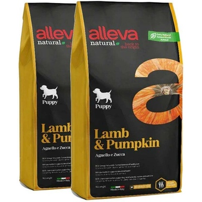 Alleva Natural dog lamb & pumpkin puppy all breeds 2 x 12 kg