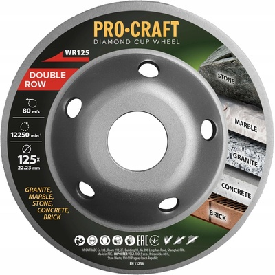 Diamantový brusný kotouč (hrncový) Procraft WR125 Double Row