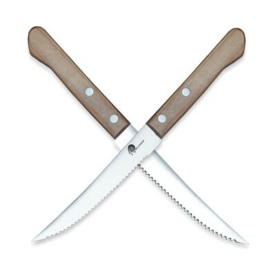Steakový nůž Dellinger Easy 95 mm - hnědý-stříbrný