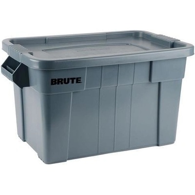 Rubbermaid Plastový odolný úložný box Brute s víkem šedý 75 l