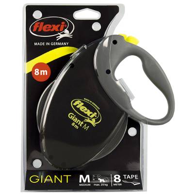 flexi Original Giant M каишка, 8 м лента, до 25 кг - черна