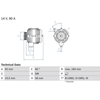 Alternátor BOSCH 0 986 040 180 0 986 040 180