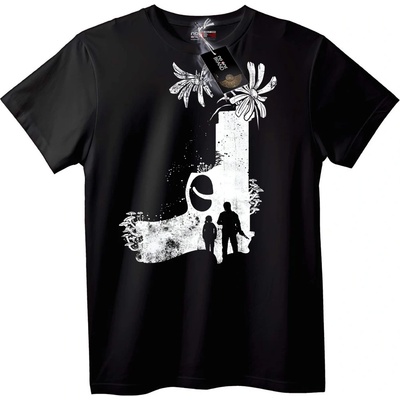 NOONEBRAND Тениска с Изкуство с Цветя и Пистолет - M, Black