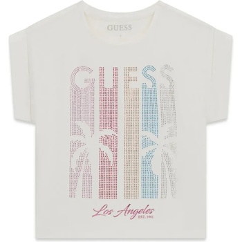 GUESS Тениска в бял цвят за момиче с цветни камъни Guess