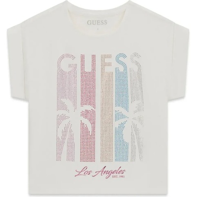 GUESS Тениска в бял цвят за момиче с цветни камъни Guess