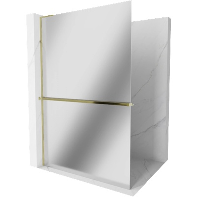 Mexen Kioto+ L душ стена с рафт Walk-in 90 x 200 см, огледало, злато - 800-090-123-50-50 (800-090-123-50-50)