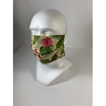 PoloTrade bavlnené rúško kvety gumička za hlavu Zelená UNI