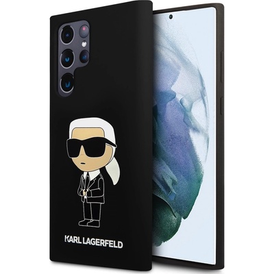 KARL LAGERFELD Liquid Silicone Ikonik NFT Case - дизайнерски силиконов кейс за Samsung Galaxy S24 Ultra (черен)