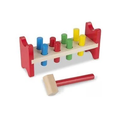Melissa & Doug Детска дървена игра Melissa&Doug, Удари с чука, 28 х 13 х 4, Многоцветна, 104960