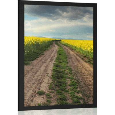 Plakát západ slunce nad polem na Slovensku - 20x30 white