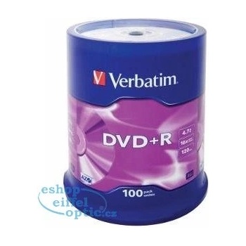 Verbatim DVD+R 4,7GB 16x, AZO, cakebox, 100ks (43551)