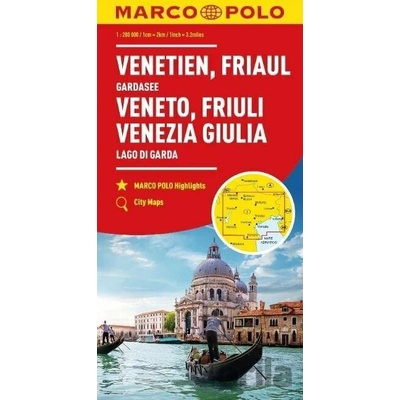Itálie č.4 - Veneto, Friuli, Lago di Garda 1:200 000 / regionální mapa MARCO POLO - Marco Polo