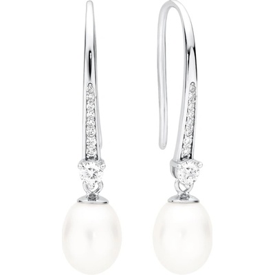 Gaura Pearls stříbrné s bílou perlou Joana SK21489E bílá