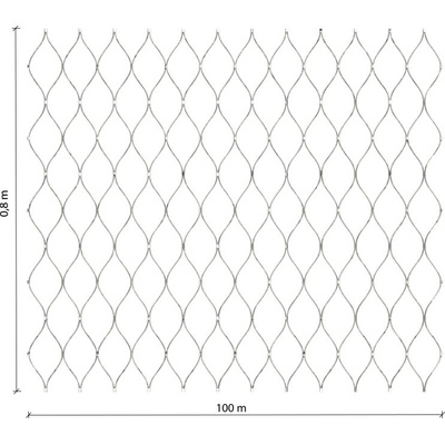 Lanková sieť, 0,8 x 100 m, oko 70 x 120 mm, ø 1,5 mm, AISI 316