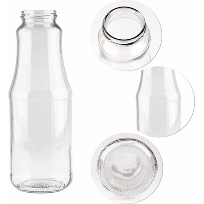 Sklenená fľaša 1000ml 24cm SOK s uzáverom