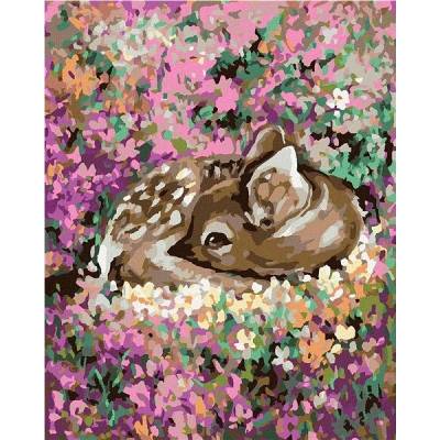zuty Malování Podle Čísel Koloušek Mezi Květinami 40 x 50 Cm Plátno Rám