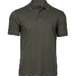 TEE JAYS TJ1405 / Мъжка еластична поло тениска от плътен памук - тъмнозелена S (181405za201)
