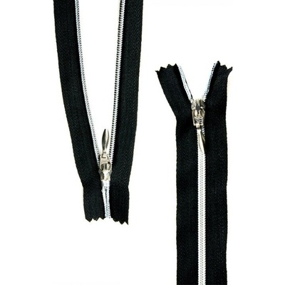 Prima-obchod Spirálový zip se stříbrnými zoubky No 3 délka 14 cm autolock, barva Černá
