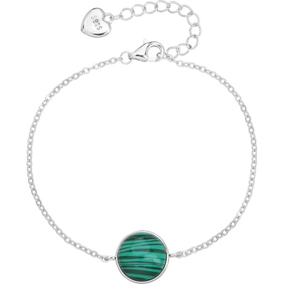 Jan Kos jewellery Stříbrný náramek s malachytem MHT 4924 SZ1