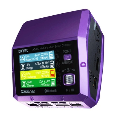 SkyRC Зарядно Q200neo, SKYRC, 100 - 240V AC, 400W, 123 x 119 x 78 mm, Виолетов (SK-100197-01)