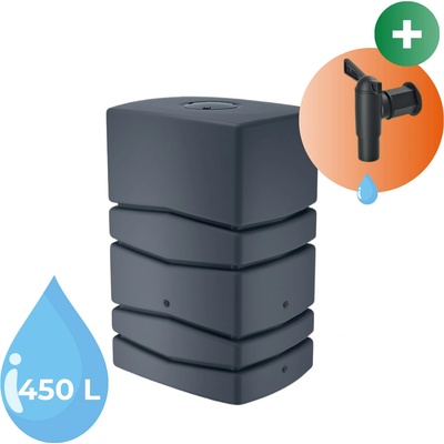 Prosperplast AQUA TOWER idtc450s433 Sud na dažďovú vodu antracitový 450 l