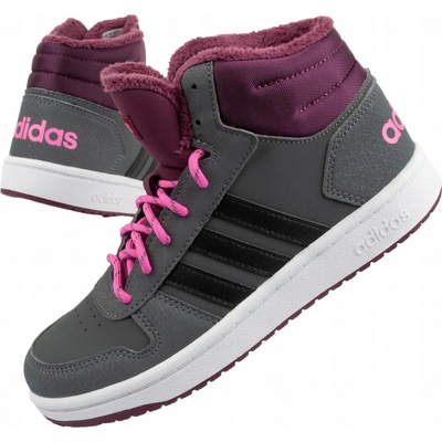 adidas hoops MID 2.0 K šedá černá růžová – Zboží Mobilmania