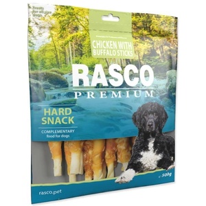 Rasco Лакомство Rasco Premium биволска кожа, обвита с пилешко месо, пръчици 500g (1704-17082)