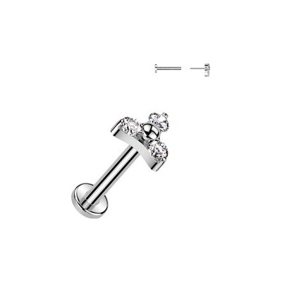 Šperky4U piercing do brady PUSH IN labreta titan TIT1346-1208