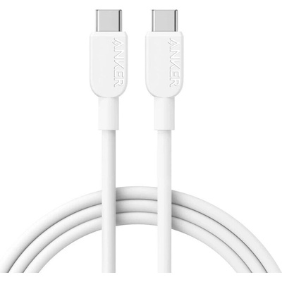Кабел Anker A81D6H21, от USB C(м) към USB C(м), 1.8m, 240W, бял (A81D6H21)