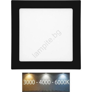 Ecolite LED-WSQ-CCT/12W/CR- LED Лампа за окачен таван RAFA LED/12W/230V IP44 черен (EC0437)