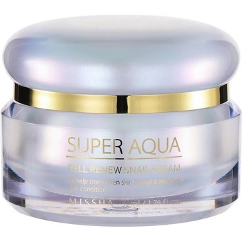 Missha Super Aqua Cell Renew Snail Cream, регенериращ крем за лице с екстракт от охлюв (8809581458604)