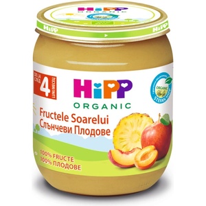 Hipp Био плодово пюре Hipp - Слънчеви плодове, 125 g (4224)