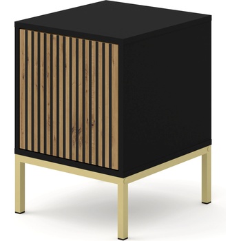 BIM Контейнер Ravenna F 1D боядисан фрезован MDF, черен мат/дъб артисан/злато (RAVENNANISTBMOAKGF)