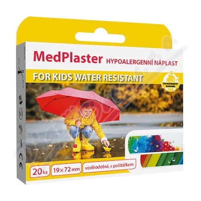 MedPlaster Náplasť water resistant 19x72 mm s vankúšikom 20 ks