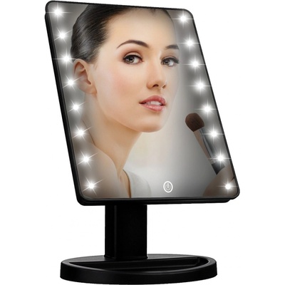 Bezdoteku kosmetické make up zrcátko LED černé