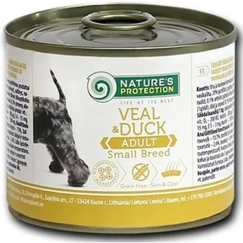 Image 1 of AKVATERA Nature's Protection DOG Adult Small Breeds Veal & Duck, консерва с телешко и патешко за капризни кучета от дребните породи, Литва - 200 гр
