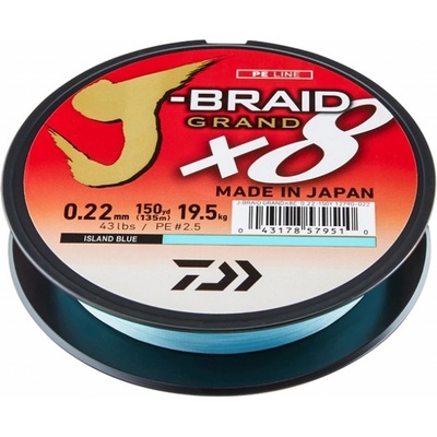 Daiwa Spletaná Šnúra J-Braid Grand X8 Blue 135m 0,06mm 5,00kg