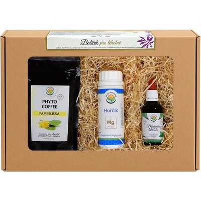 Salvia Paradise Dárkový balíček pro těhotné: Phyto Coffee Pampeliška 100 g + Hořčík bisglycinate 90 kapslí + Meduňka AF tinktura 50 ml