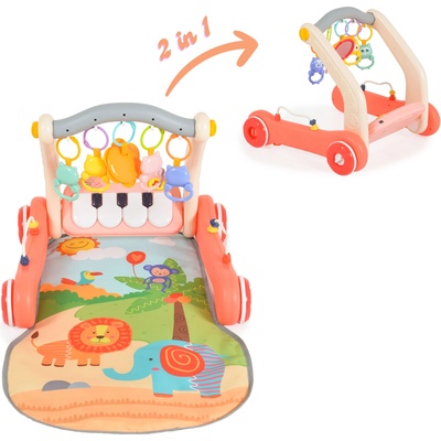 Moni Играчка за прохождане 2в1 Piano pink HE0638 (110764)