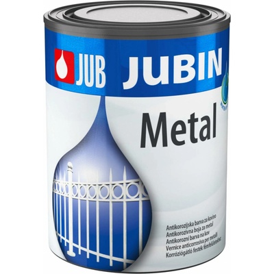 JUB JUBIN Metal akrylátová rychleschnoucí antikorozní barva na kov 0,65 l Grafitová
