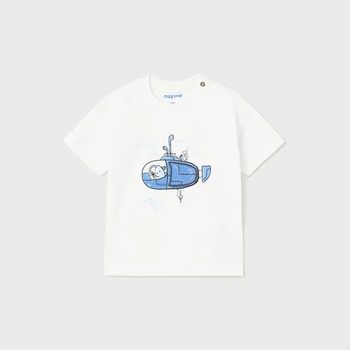 Image 1 of MAYORAL Тениска с къс ръкав play с подводница за бебе момче в бяло Майорал