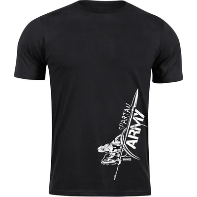 DRAGOWA Тениска с къс ръкав Spartan Army Myles, черна, 160 г/м2 (7846)