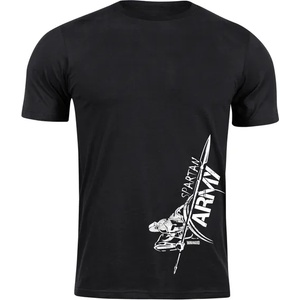 DRAGOWA Тениска с къс ръкав Spartan Army Myles, черна, 160 г/м2 (7846)