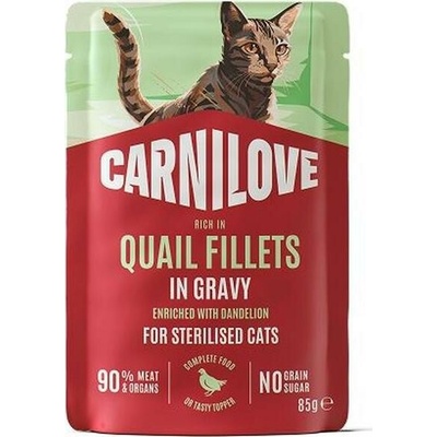 CARNILOVE Cat POUCH GRAVY rich in Quail enriched with Dandelion Sterilised 85 g
